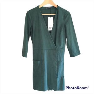 zara green suede dress ZARA green suede dress